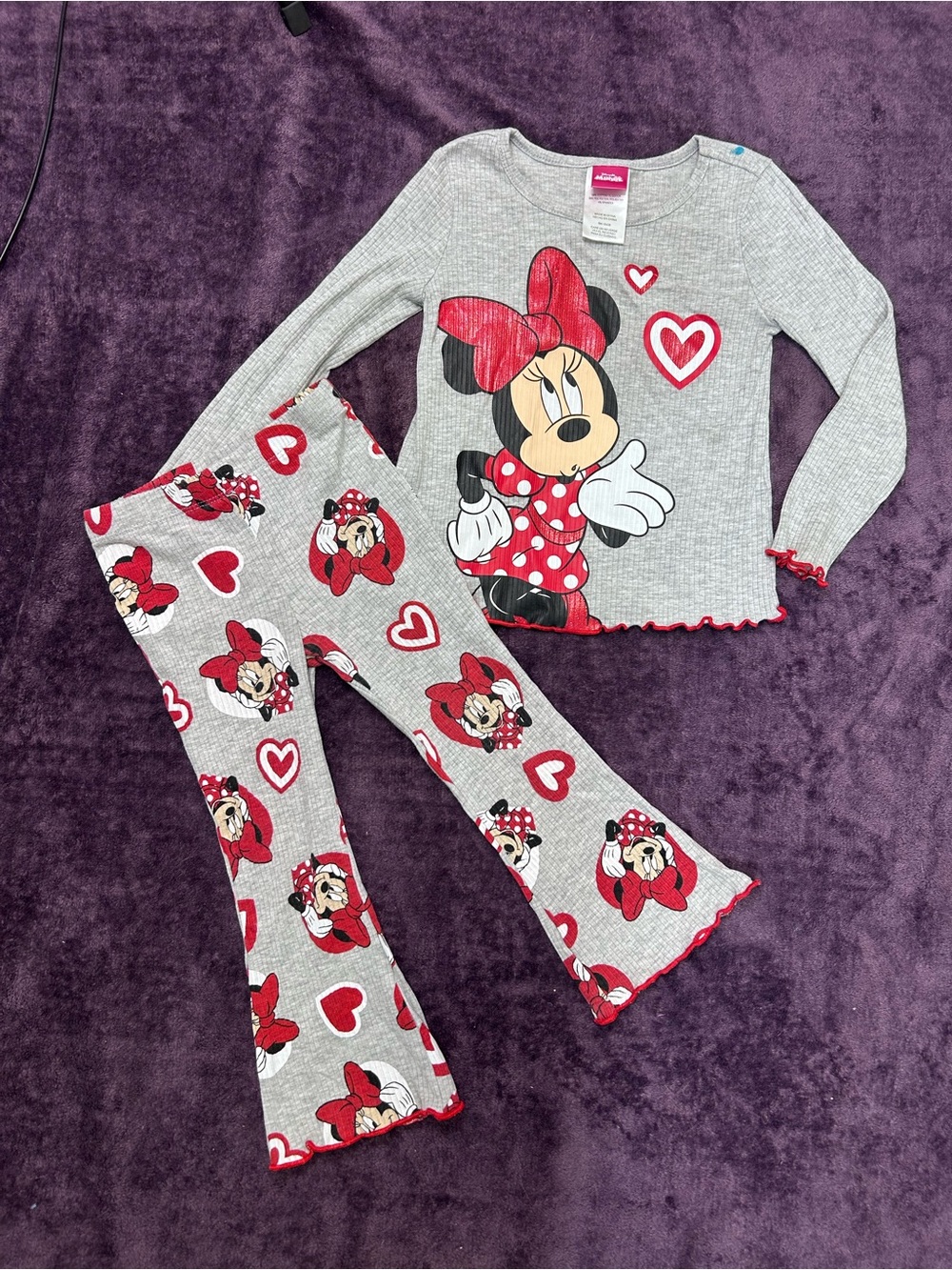 Disney Girls' Gray and Red Minnie Mouse  Set